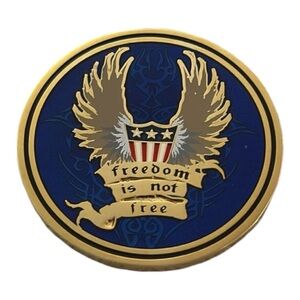 Double sided challenge coin POW MIA all gave some Some Gave All Harley Davidson